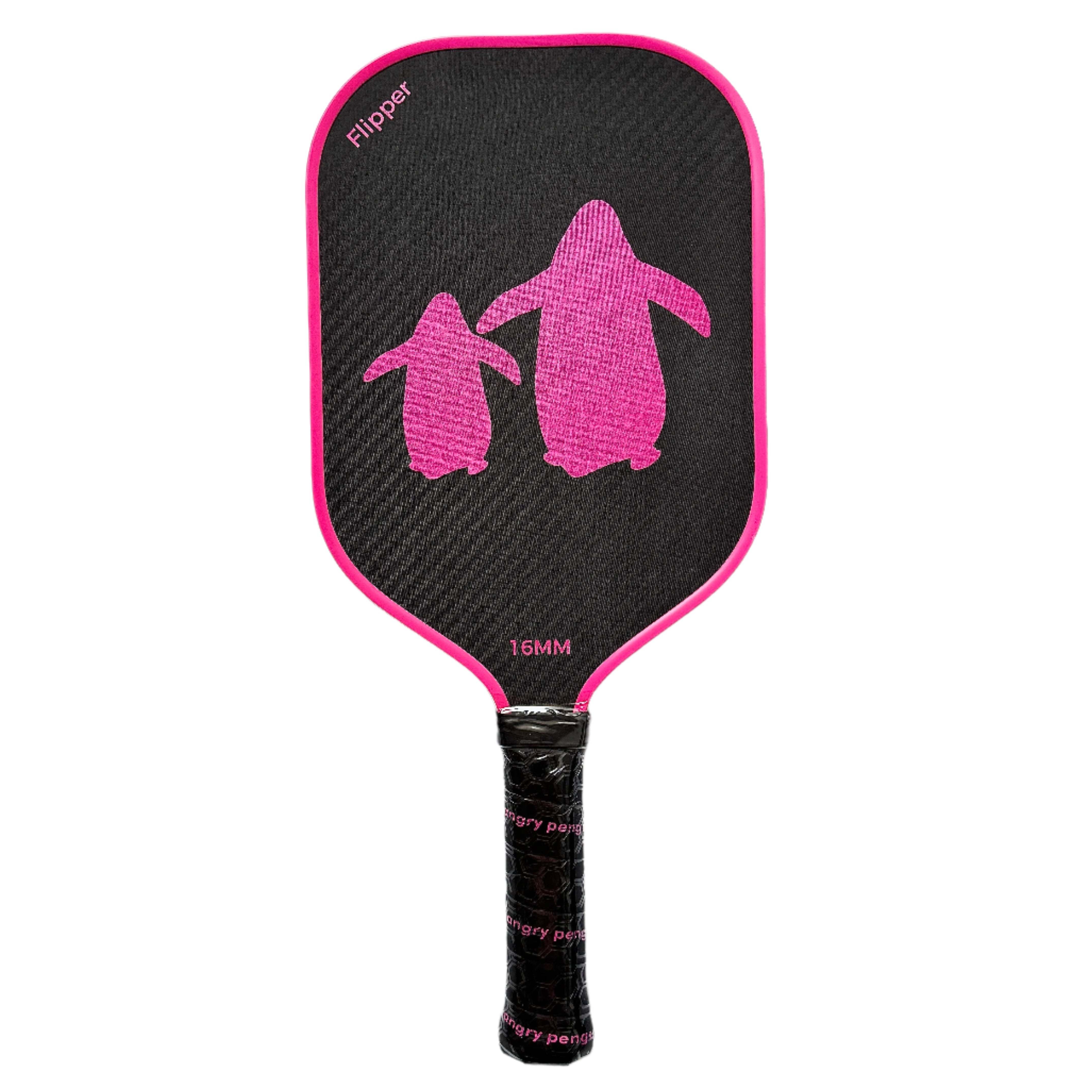 Flipper – Pink Pickleball Paddle | Angry Penguins | 16MM Control Paddle- Front