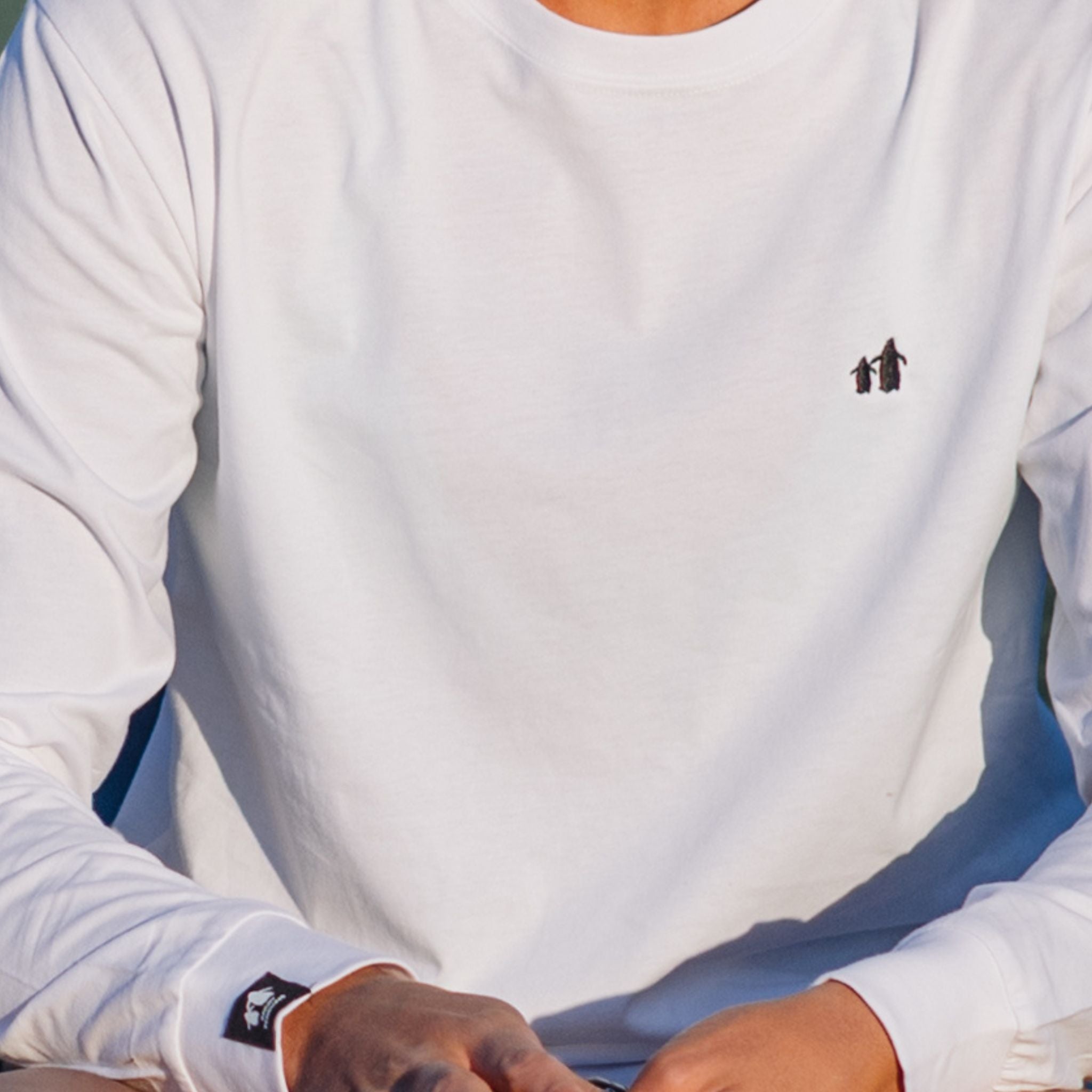 Penguins Long Sleeve Tee White | Angry Penguins | Organic Cotton - Lifestyle