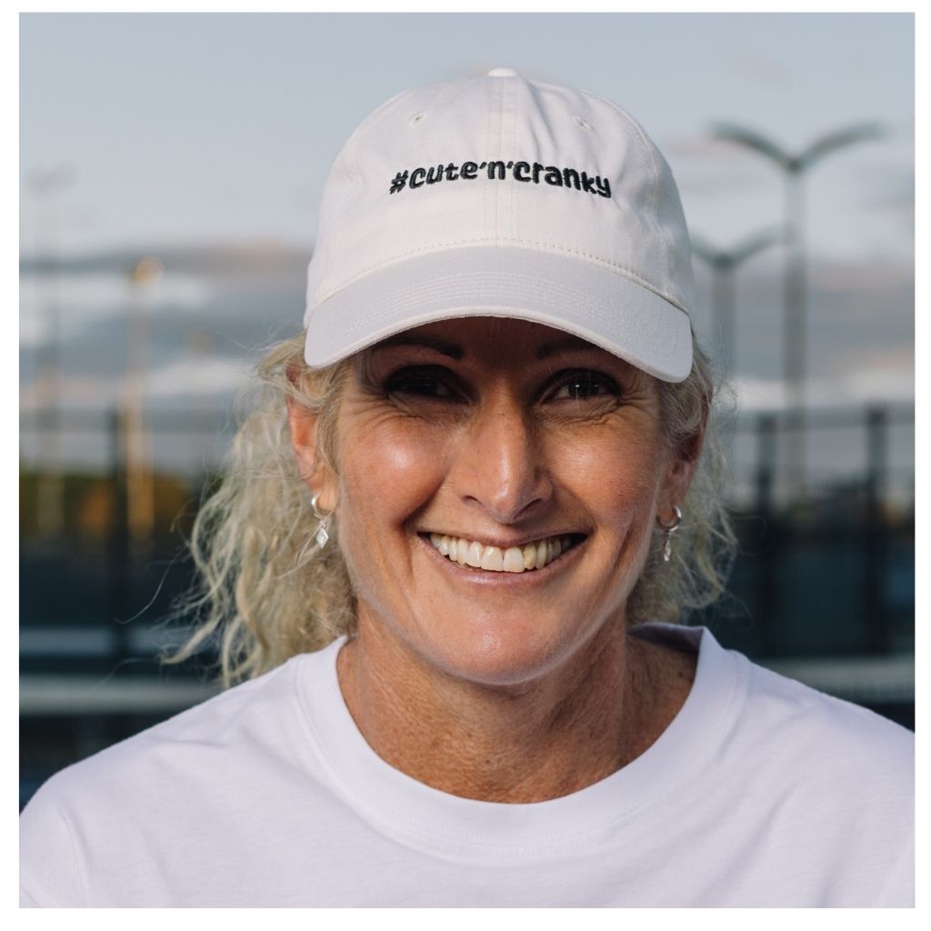 #cute'n'cranky Ecru Cotton Cap – Black Logo | Angry Penguins Cap - Lifestyle