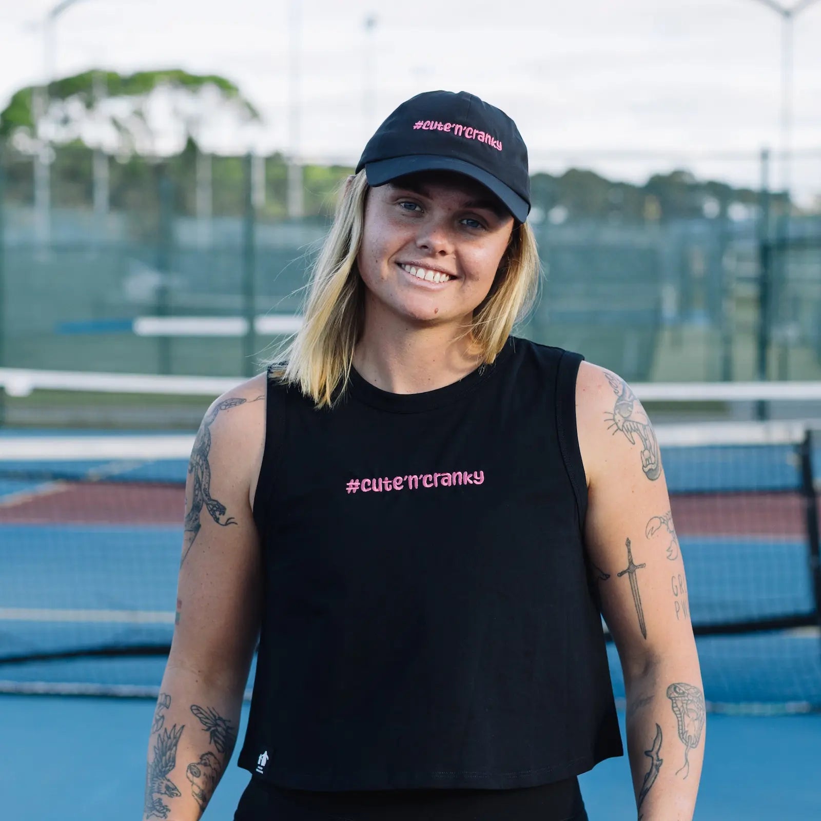 #CNC Crop Tank Black | Angry Penguins | Women's Organic Cotton - Lifestyle