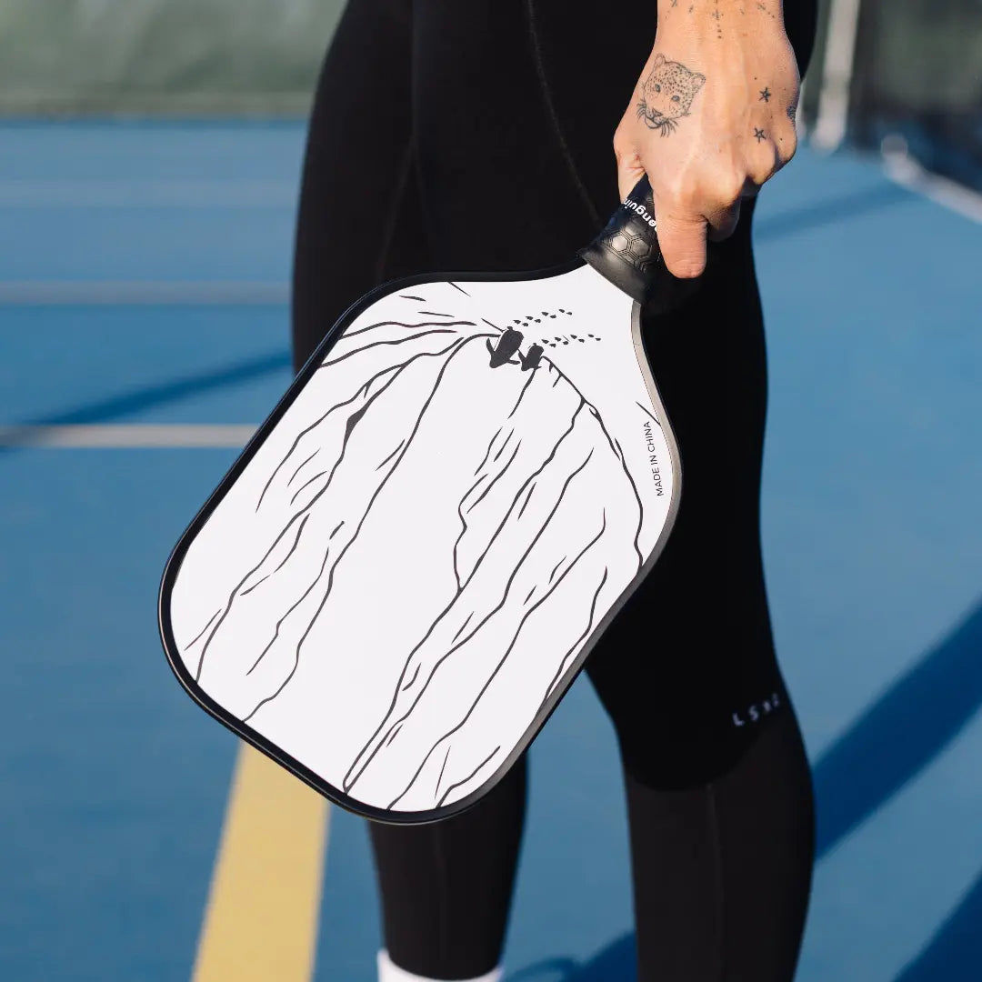 Abyss White Pickleball Paddle | Angry Penguins | Professional 14MM Control