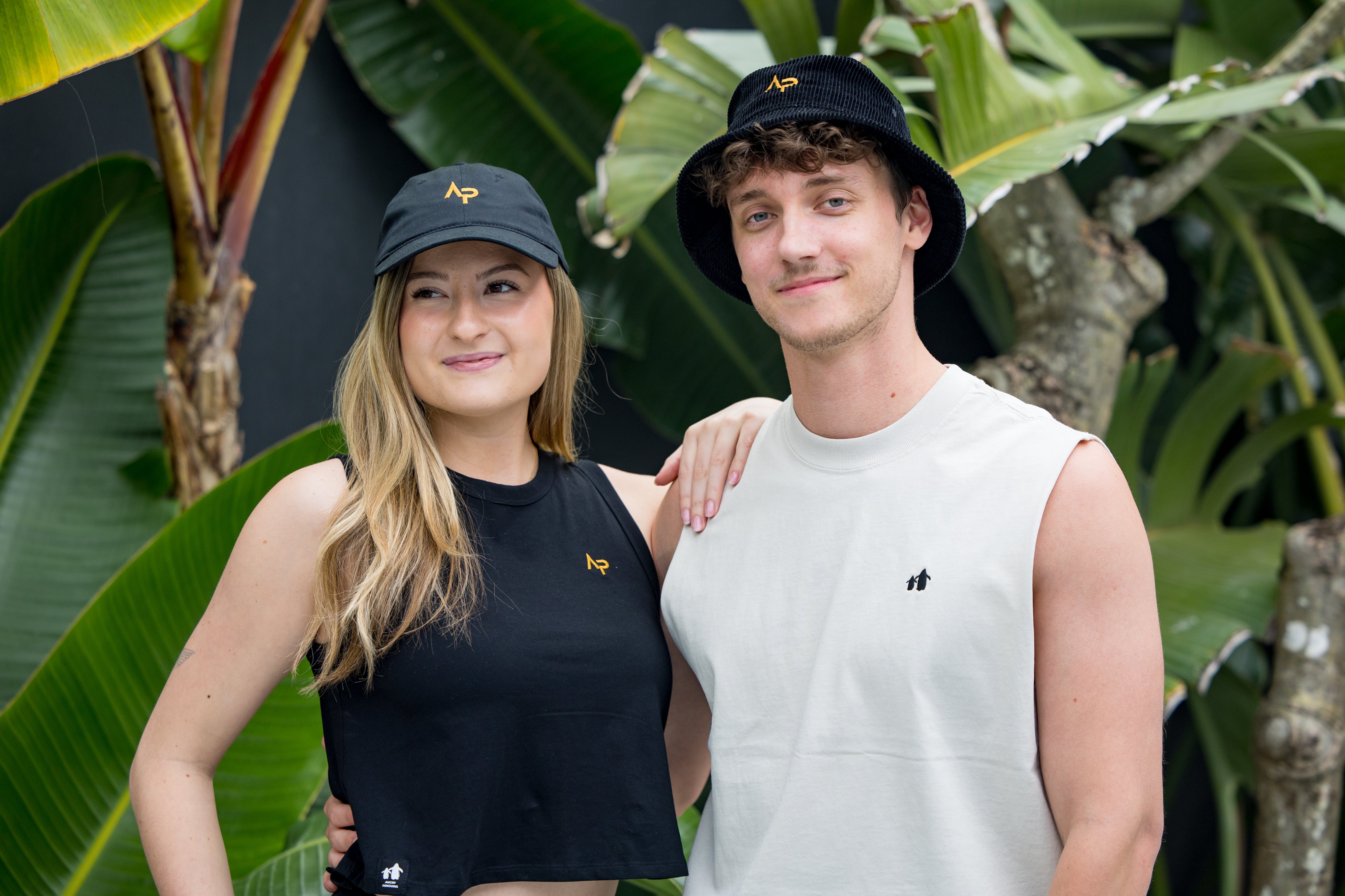 AP Bucket Hat Black with Gold logo & AP Black Cotton Cap | Angry Penguins | Cotton Sun Protection - Lifestyle