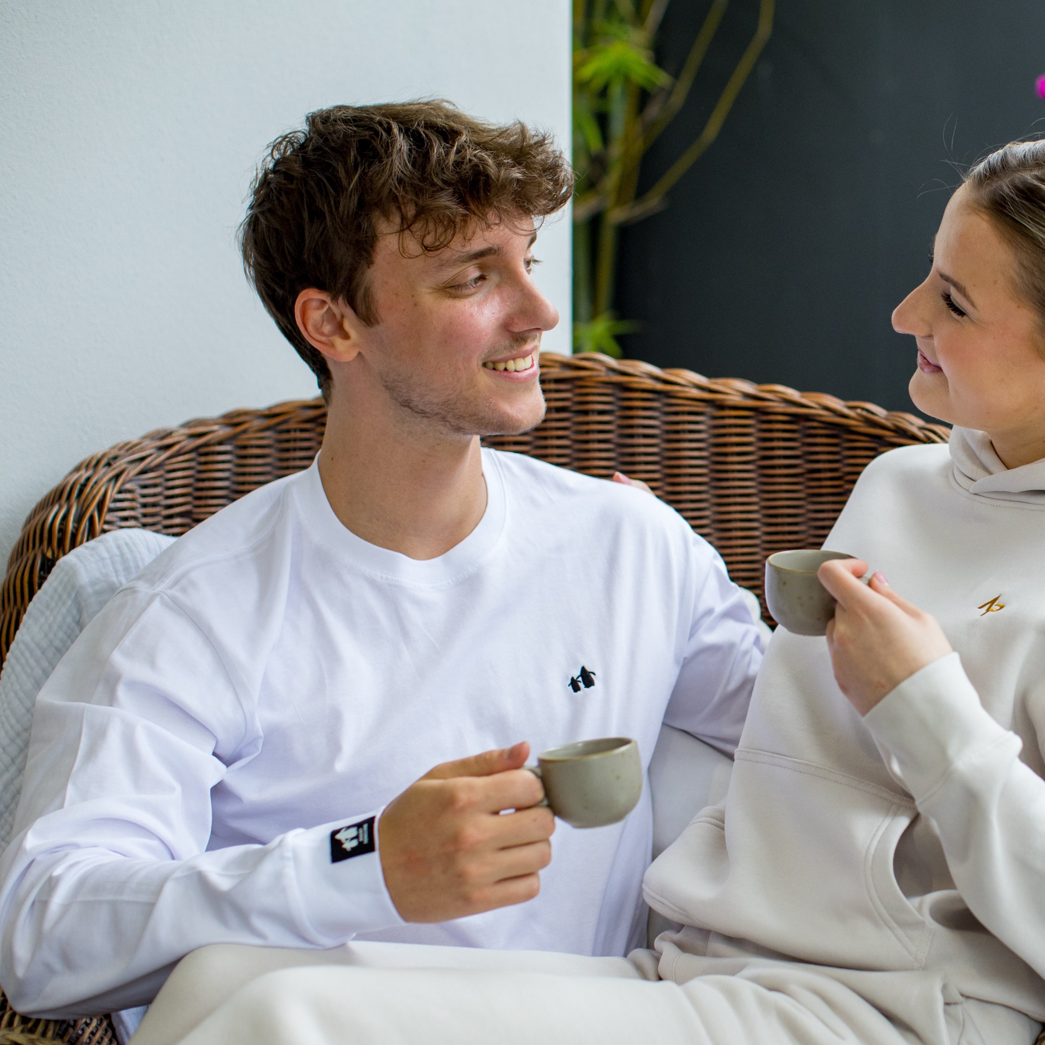 Penguins Long Sleeve Tee White | Angry Penguins | Organic Cotton - Lifestyle