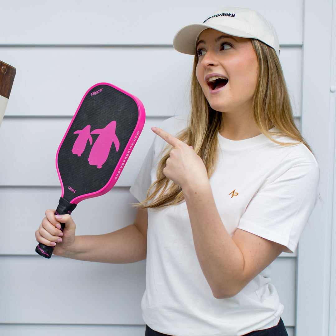 #cute'n'cranky Ecru Cotton Cap – Black Logo | Angry Penguins Cap | AP Natural tee - Lifestyle