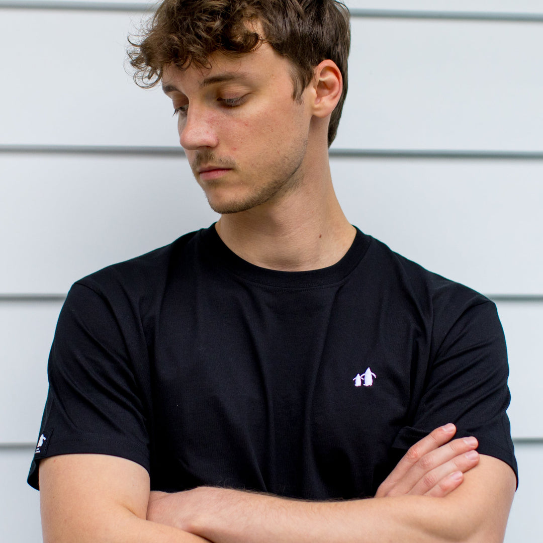 Penguins Tee Black | Angry Penguins | Organic Cotton T-Shirt - Lifestyle