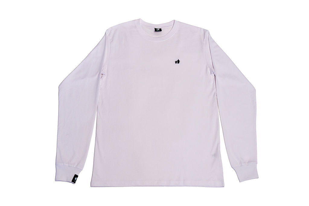 Original Long Sleeve Tee – White | Black Penguins Logo | Unisex Organic Cotton Tee- Front