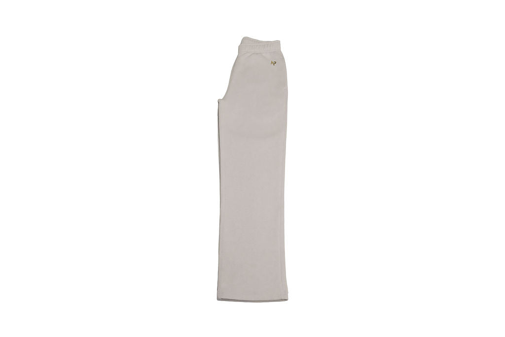AP Collection Relax Track Pants – Bone | Gold Logo | Women’s Cotton Fleece Pants