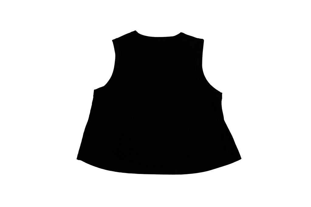 AP Collection Crop Tank – Black | Gold Logo | Women’s Cotton Crop- Back