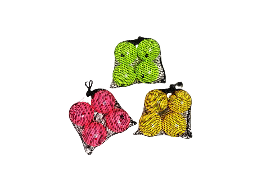 Pickleball 4-Pack | Angry Penguins - Pink, Green, Yellow