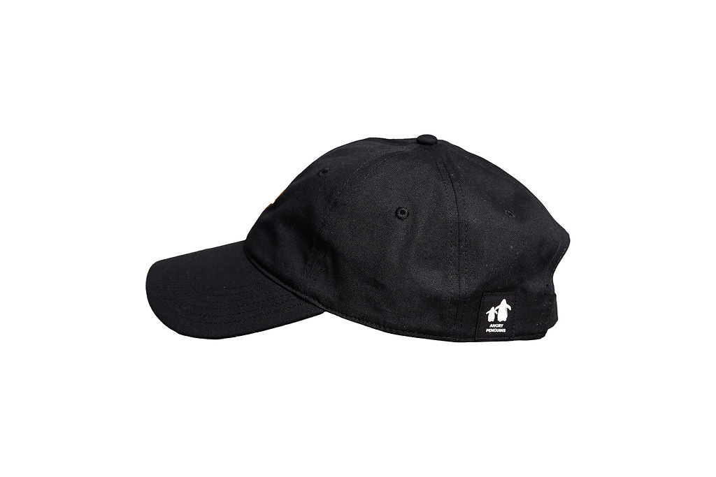AP Black Cap – Gold Logo | Angry Penguins Strapback Hat- Side