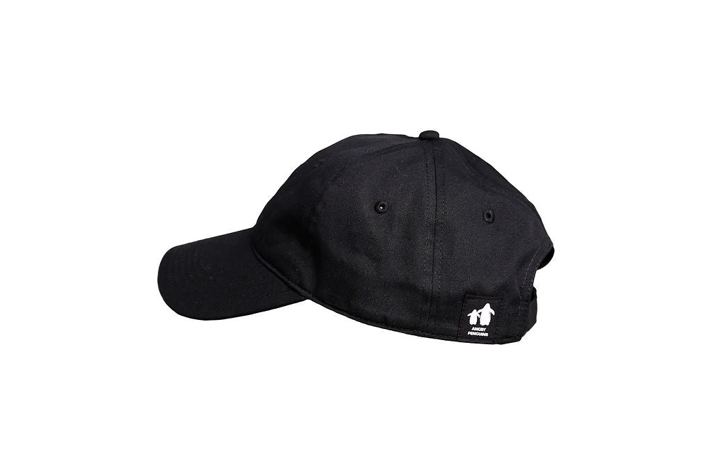 Original Black Cap – Angry Penguins | Cotton Strapback Hat- Side
