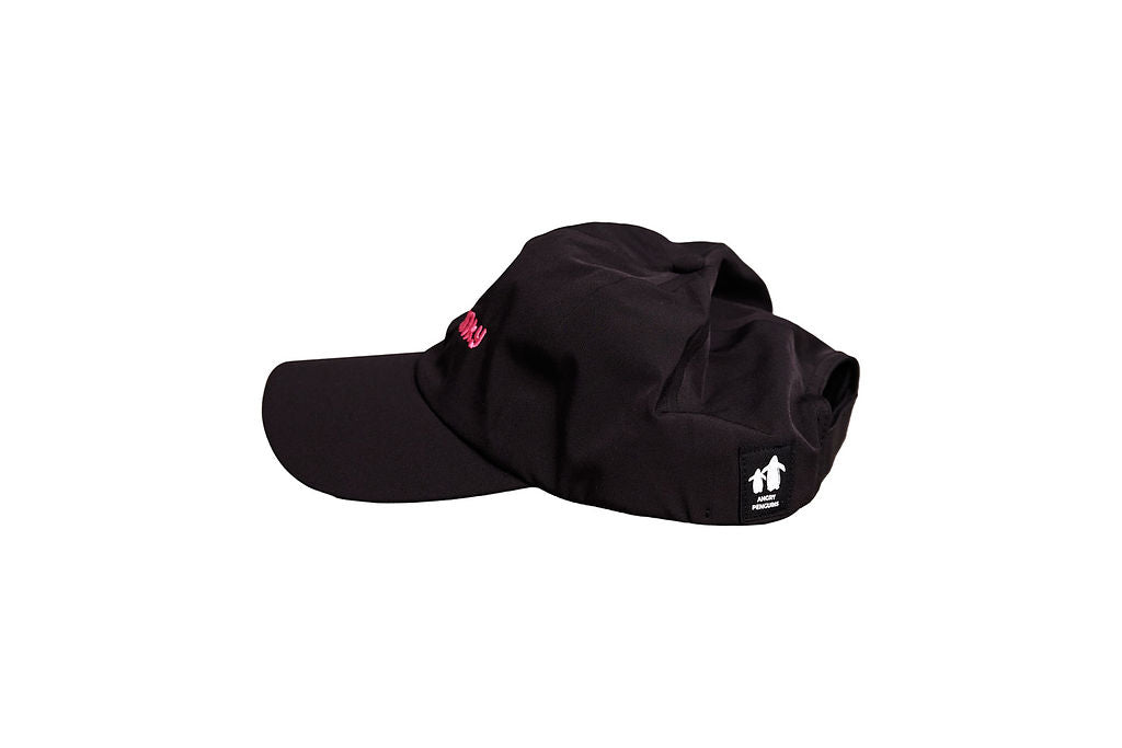 #cute’n’cranky Black Active Cap – Pink Logo | Angry Penguins Sport Cap- Side