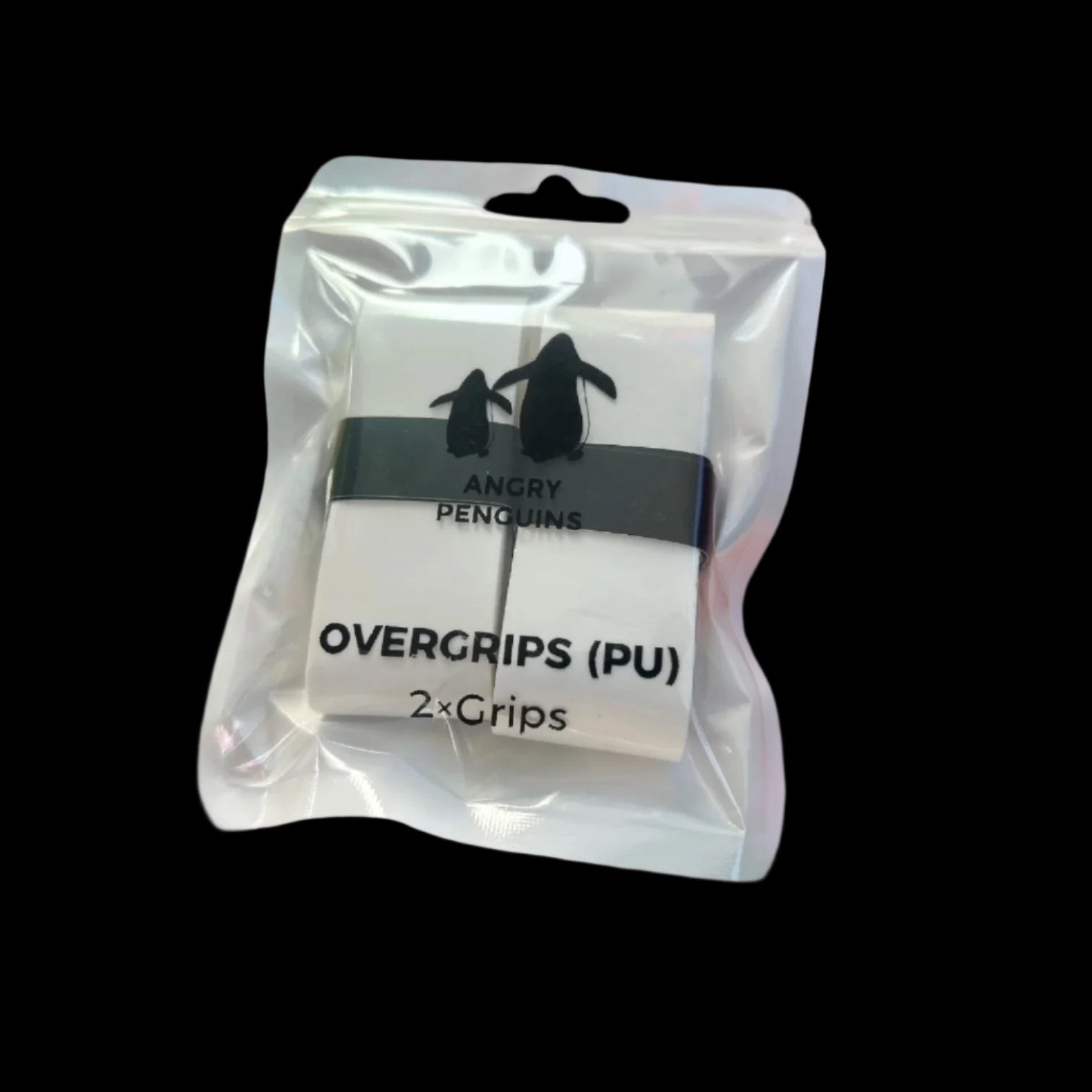 Paddle OverGrip 2-Pack | Angry Penguins | Pickleball Paddle Grip Enhancement - White