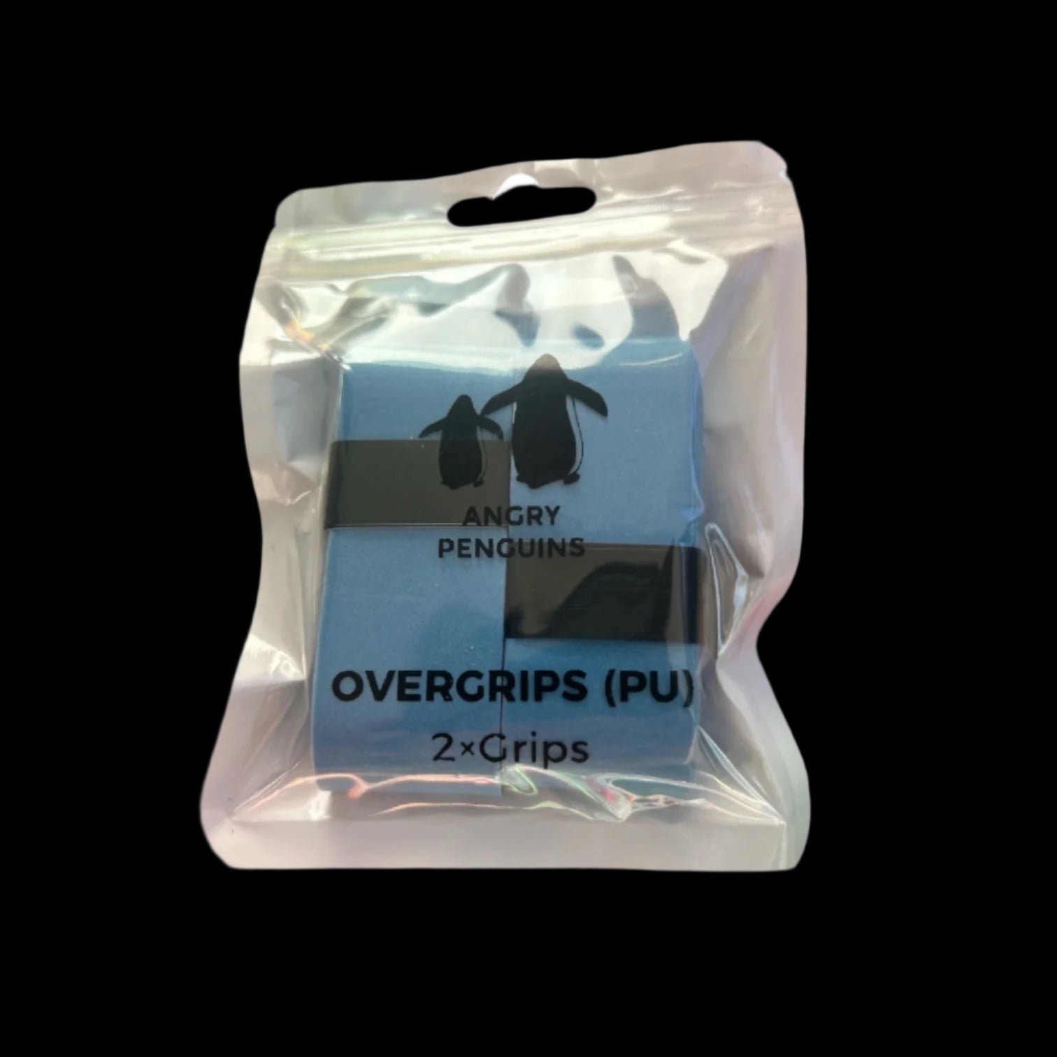 Paddle OverGrip 2-Pack | Angry Penguins | Pickleball Paddle Grip Enhancement - Blue
