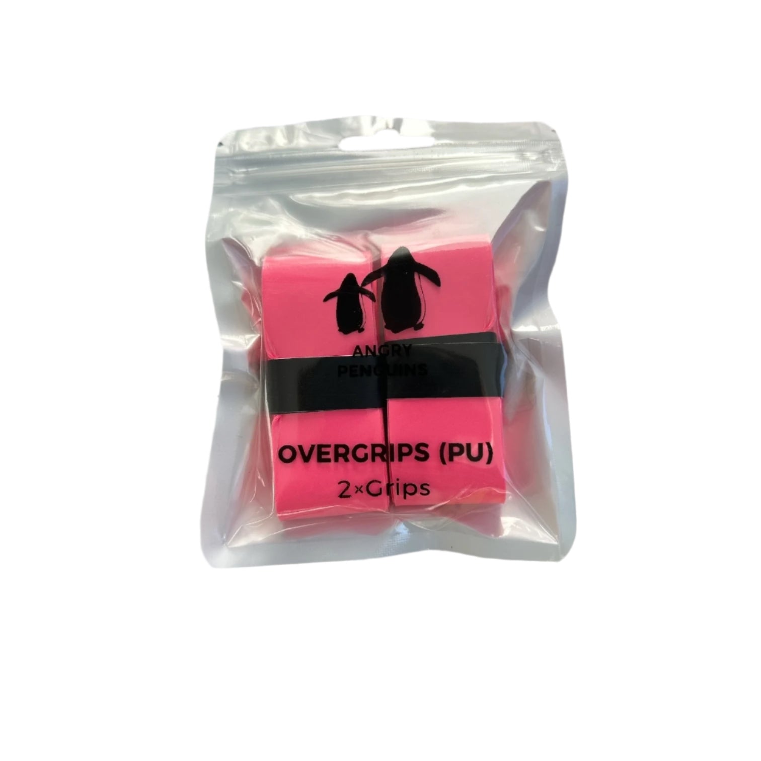 Paddle OverGrip 2-Pack | Angry Penguins | Pickleball Paddle Grip Enhancement - Pink