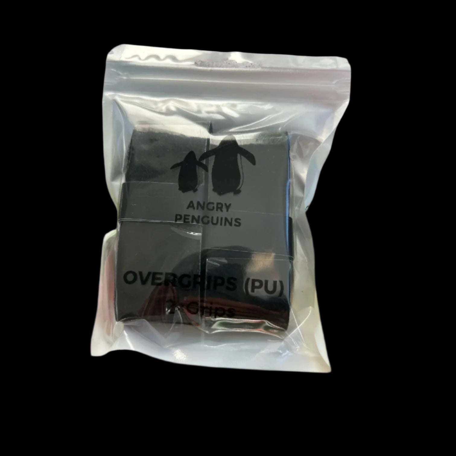 Paddle OverGrip 2-Pack | Angry Penguins | Pickleball Paddle Grip Enhancement _ Black