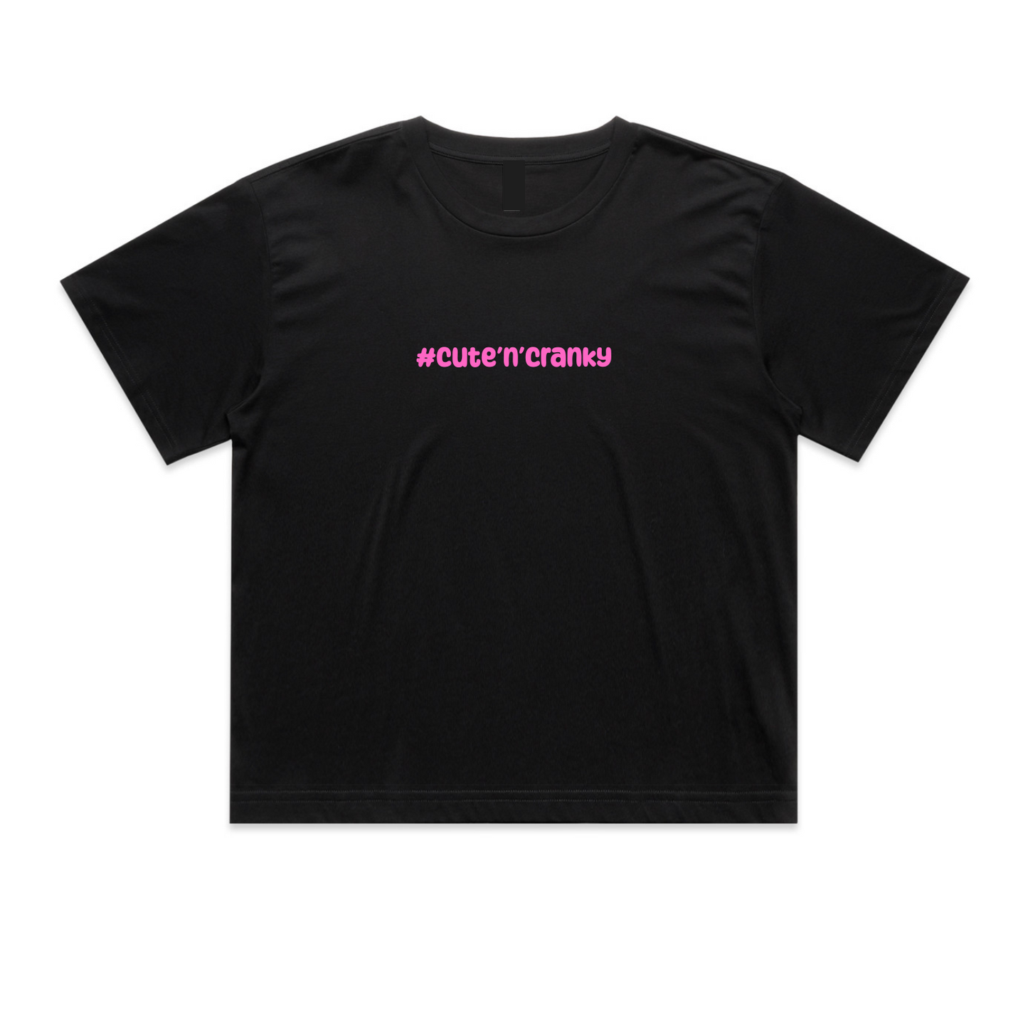 #cute’n’cranky Mid Tee – Black