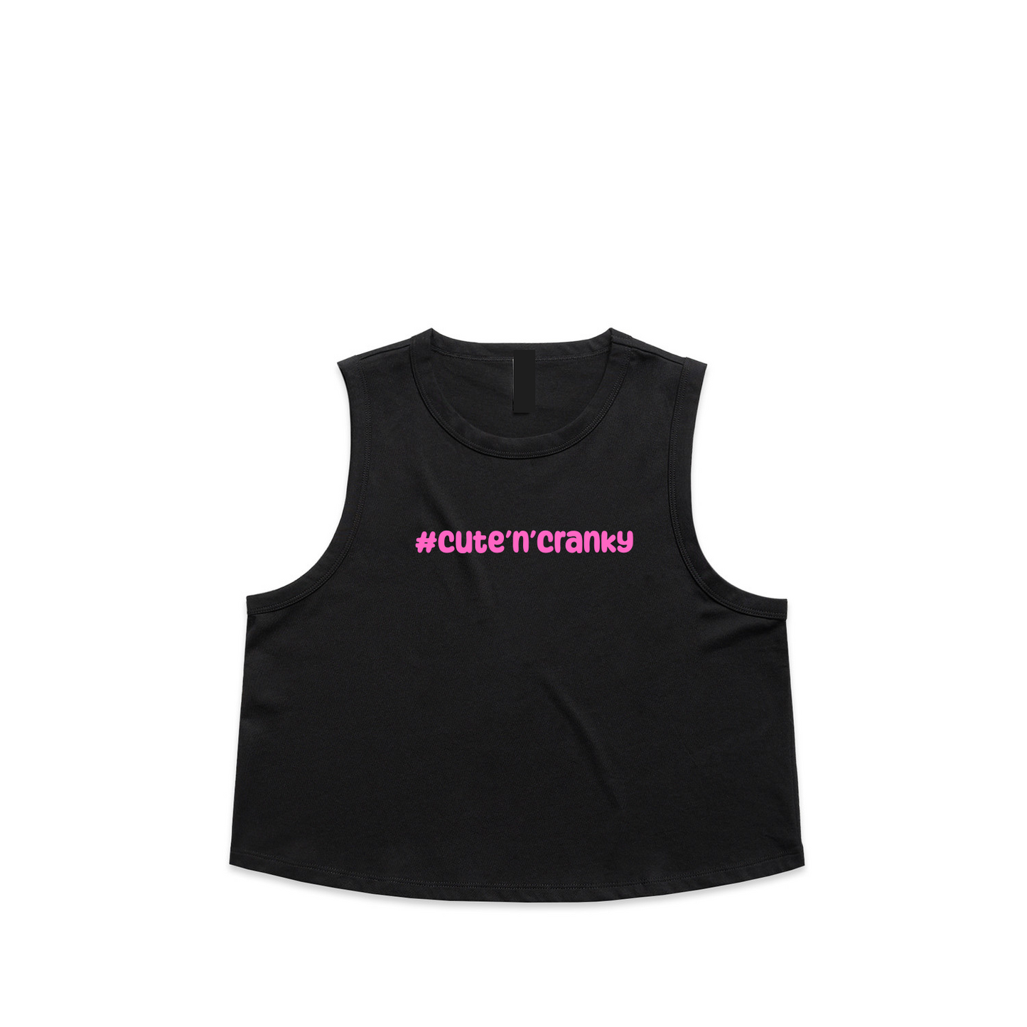 #cute’n’cranky Crop Tank – Black