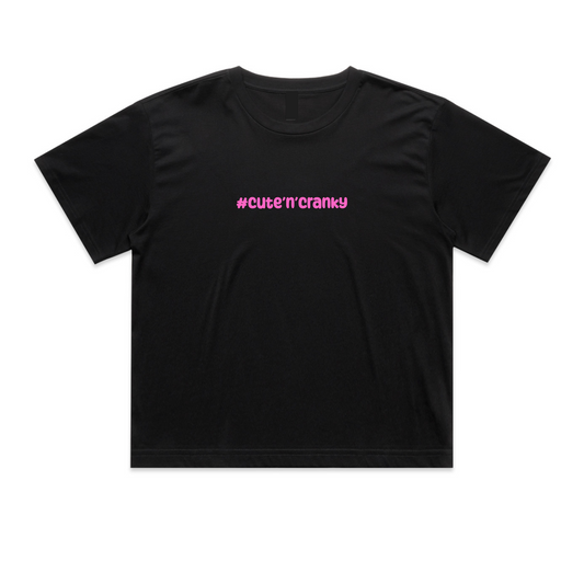 #cute’n’cranky Mid Tee – Black